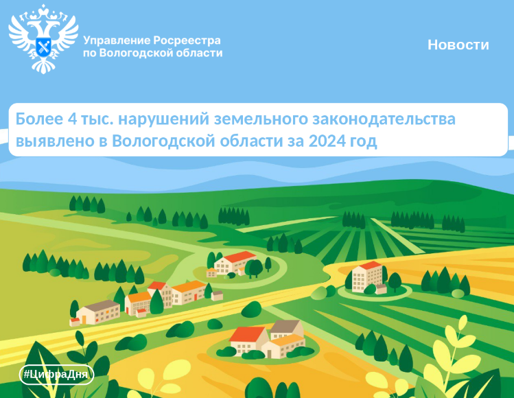 Более 4 тыс. нарушений земельного законодательства выявлено в Вологодском регионе за 2024 год.